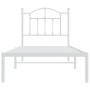 Bettgestell aus Metall mit weißem Kopfteil 90x190 cm von vidaXL, Betten und Lattenroste - Ref: Foro24-353480, Preis: 74,32 €,...