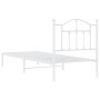 Bettgestell aus Metall mit weißem Kopfteil 90x190 cm von vidaXL, Betten und Lattenroste - Ref: Foro24-353480, Preis: 74,32 €,...