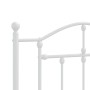 Bettgestell aus Metall mit weißem Kopfteil 90x190 cm von vidaXL, Betten und Lattenroste - Ref: Foro24-353480, Preis: 74,32 €,...
