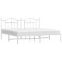 White metal bed frame with headboard 200x200 cm by vidaXL, Beds and slatted bases - Ref: Foro24-353495, Price: 130,29 €, Disc...