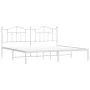 White metal bed frame with headboard 200x200 cm by vidaXL, Beds and slatted bases - Ref: Foro24-353495, Price: 130,29 €, Disc...