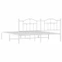 White metal bed frame with headboard 200x200 cm by vidaXL, Beds and slatted bases - Ref: Foro24-353495, Price: 130,29 €, Disc...