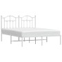 Estructura de cama de metal con cabecero blanca 150x200 cm de vidaXL, Camas y somieres - Ref: Foro24-353490, Precio: 117,20 €