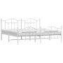 Metal bed frame with headboard and white footboard 200x200 cm by vidaXL, Beds and slatted bases - Ref: Foro24-353513, Price: ...