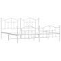 Metal bed frame with headboard and white footboard 200x200 cm by vidaXL, Beds and slatted bases - Ref: Foro24-353513, Price: ...