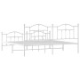 Estructura cama metal con cabecero y estribo blanco 200x200 cm de vidaXL, Camas y somieres - Ref: Foro24-353513, Precio: 152,...