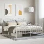 Bettgestell aus Metall mit Kopfteil und weißem Fußteil 160x200 cm von vidaXL, Betten und Lattenroste - Ref: Foro24-353509, Pr...