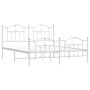 Estructura cama metal con cabecero y estribo blanco 160x200 cm | Foro24.es | Tu tienda online para hogar, jardín y más Foro24.es