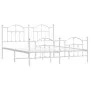 Metal bed frame with headboard and white footboard 160x200 cm by vidaXL, Beds and slatted bases - Ref: Foro24-353509, Price: ...