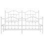 Bettgestell aus Metall mit Kopfteil und weißem Fußteil 160x200 cm von vidaXL, Betten und Lattenroste - Ref: Foro24-353509, Pr...