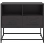 Mueble para TV de acero negro 68x39x60,5 cm