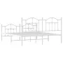 Metal bed frame with headboard and white footboard 160x200 cm by vidaXL, Beds and slatted bases - Ref: Foro24-353509, Price: ...