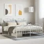 Estructura cama metal con cabecero y estribo blanco 180x200 cm de vidaXL, Camas y somieres - Ref: Foro24-353510, Precio: 152,...