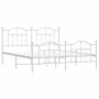 Metal bed frame with headboard and white footboard 180x200 cm by vidaXL, Beds and slatted bases - Ref: Foro24-353510, Price: ...