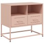Mueble para TV de acero rosa 68x39x60,5 cm