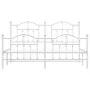 Estructura cama metal con cabecero y estribo blanco 180x200 cm de vidaXL, Camas y somieres - Ref: Foro24-353510, Precio: 152,...