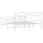 Estructura cama metal con cabecero y estribo blanco 180x200 cm de vidaXL, Camas y somieres - Ref: Foro24-353510, Precio: 152,...