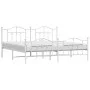 Metal bed frame with headboard and footboard white 193x203 cm by vidaXL, Beds and slatted bases - Ref: Foro24-353512, Price: ...