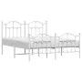 Estructura cama metal con cabecero y estribo blanco 150x200 cm de vidaXL, Camas y somieres - Ref: Foro24-353508, Precio: 144,...