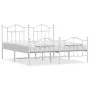 Metal bed frame with headboard and footboard white 183x213 cm by vidaXL, Beds and slatted bases - Ref: Foro24-353511, Price: ...