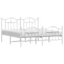 Metal bed frame with headboard and footboard white 183x213 cm by vidaXL, Beds and slatted bases - Ref: Foro24-353511, Price: ...