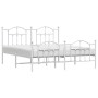 Metal bed frame with headboard and footboard white 183x213 cm by vidaXL, Beds and slatted bases - Ref: Foro24-353511, Price: ...