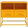 Mueble para TV de acero amarillo mostaza 68x39x60,5 cm