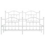 Metal bed frame with headboard and footboard white 183x213 cm by vidaXL, Beds and slatted bases - Ref: Foro24-353511, Price: ...