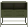 Mueble para TV de acero verde oliva 68x39x60,5 cm