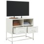 Mueble para TV de acero blanco 68x39x60,5 cm