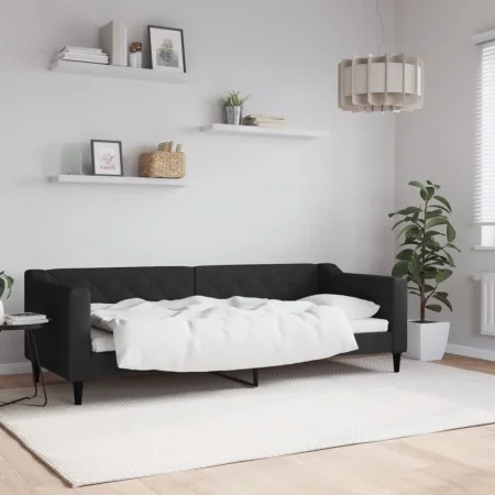 Sofá cama tela negro 80x200 cm de vidaXL, Camas y somieres - Ref: Foro24-354158, Precio: 179,75 €, Descuento: %