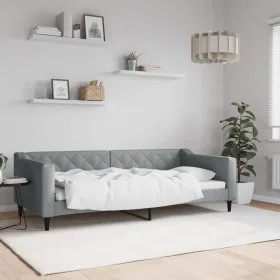 Light gray fabric sofa bed 90x200 cm by vidaXL, Beds and slatted bases - Ref: Foro24-354161, Price: 185,07 €, Discount: %