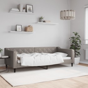 Sofá cama tela gris taupe 90x200 cm