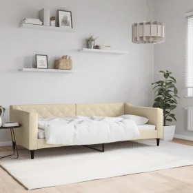 Cream fabric sofa bed 90x200 cm by vidaXL, Beds and slatted bases - Ref: Foro24-354165, Price: 183,96 €, Discount: %