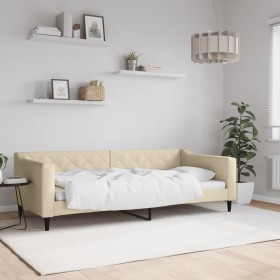 Sofá cama tela color crema 90x200 cm de vidaXL, Camas y somieres - Ref: Foro24-354165, Precio: 186,90 €, Descuento: %