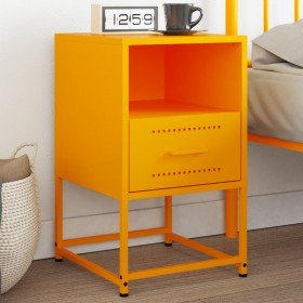 Mesita de noche acero amarillo mostaza 36x39x60,5 cm Mesita de noche acero amarillo mostaza 36x39x60,5 cm
