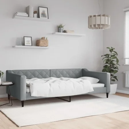 Light gray fabric sofa bed 100x200 cm by vidaXL, Beds and slatted bases - Ref: Foro24-354166, Price: 199,35 €, Discount: %