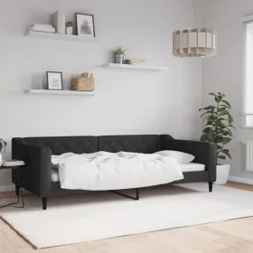 Sofá cama tela negro 100x200 cm de vidaXL, Camas y somieres - Ref: Foro24-354168, Precio: 192,90 €, Descuento: %