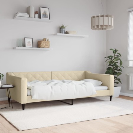 Cream fabric sofa bed 100x200 cm by vidaXL, Beds and slatted bases - Ref: Foro24-354170, Price: 196,43 €, Discount: %