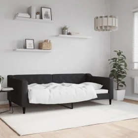 Black fabric sofa bed 90x190 cm by vidaXL, Beds and slatted bases - Ref: Foro24-354173, Price: 181,56 €, Discount: %