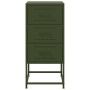 Mesita de noche acero verde oliva 36x39x78 cm