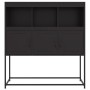 Aparador de acero laminado en frío negro 100,5x39x107 cm