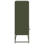 Aparador de acero verde oliva 68x39x111,5 cm