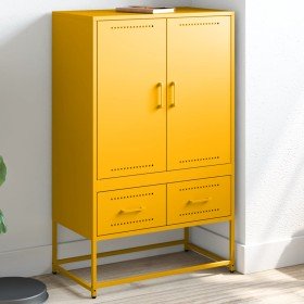 Aparador de acero amarillo mostaza 68x39x111,5 cm en Aparadores | Comprar online en Foro24