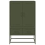 Aparador de acero verde oliva 68x39x111,5 cm