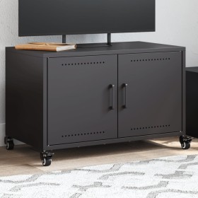 Mueble de TV acero negro 68x39x43,5 cm Mueble de TV acero negro 68x39x43,5 cm