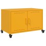 Mueble TV acero laminado en frío amarillo mostaza 68x39x43,5 cm