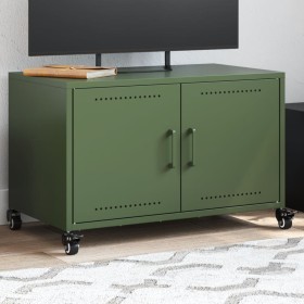 Mueble de TV de acero verde oliva 68x39x43,5 cm Mueble de TV de acero verde oliva 68x39x43,5 cm