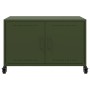 Mueble de TV de acero verde oliva 68x39x43,5 cm