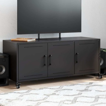 Mueble para TV acero negro 100,5x39x43,5 cm